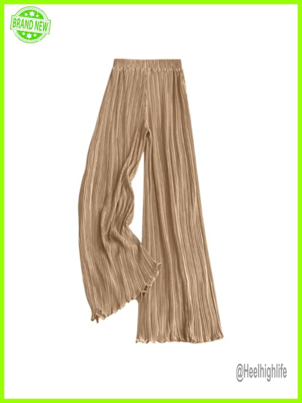 Satin Silk Palazzo Wide Leg Pleated Pants Women Casual Flowy
